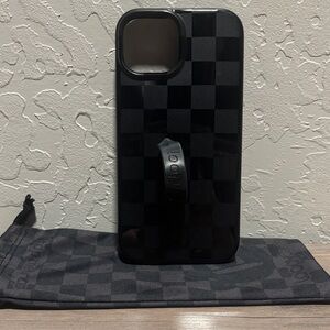 Loopy Black Checkered iPhone 15 Case